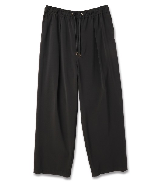 Stretch Twill 1Tuck Drawstring Wide Pants