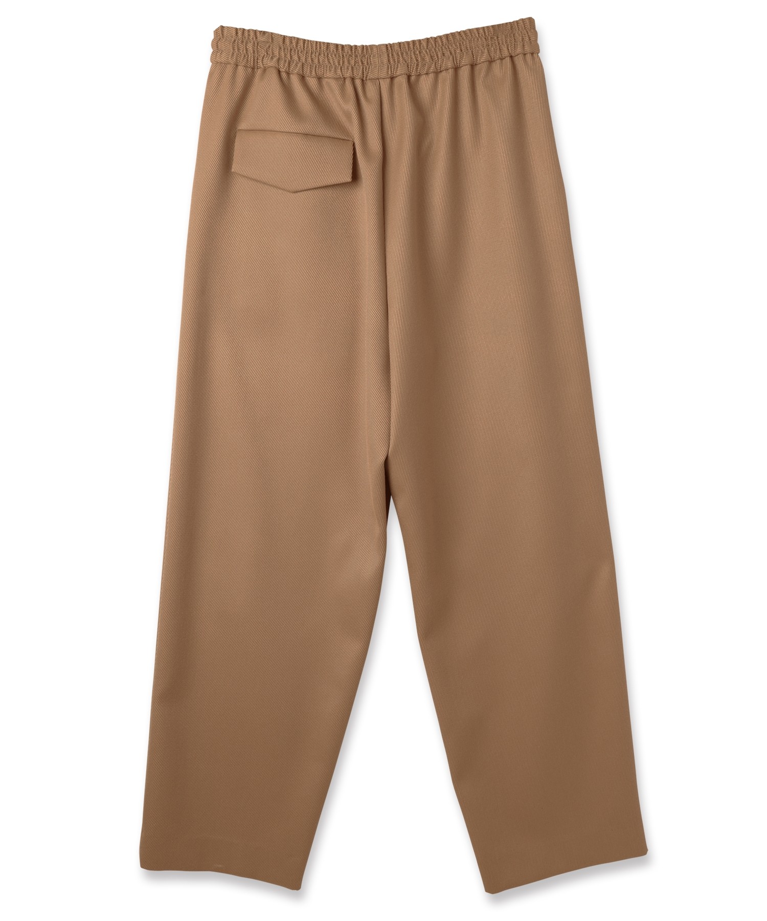 Double Cloth Kersey Asymmetrical 2Tuck Drawstring Wrap Wide Pants