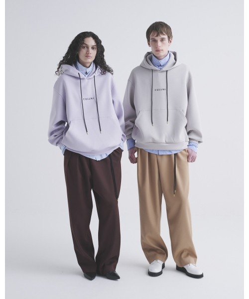 Double Cloth Kersey Asymmetrical 2Tuck Drawstring Wrap Wide Pants