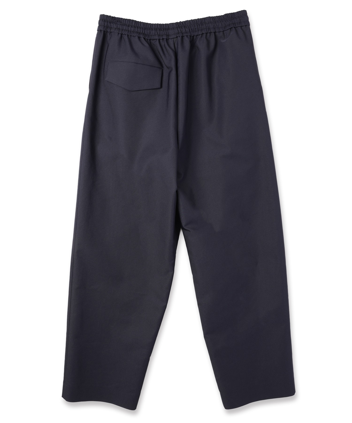 Chambray Gabardine Asymmetrical 2Tuck Drawstring Wrap Wide Pants