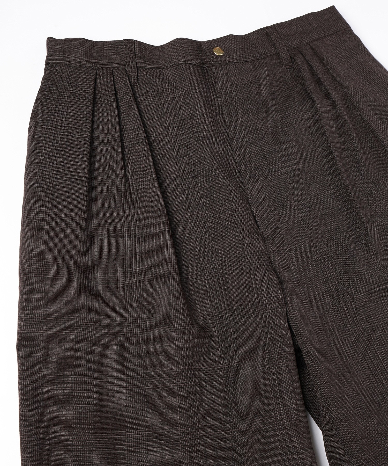 Glen Check 3Tuck Semi Wide Pants