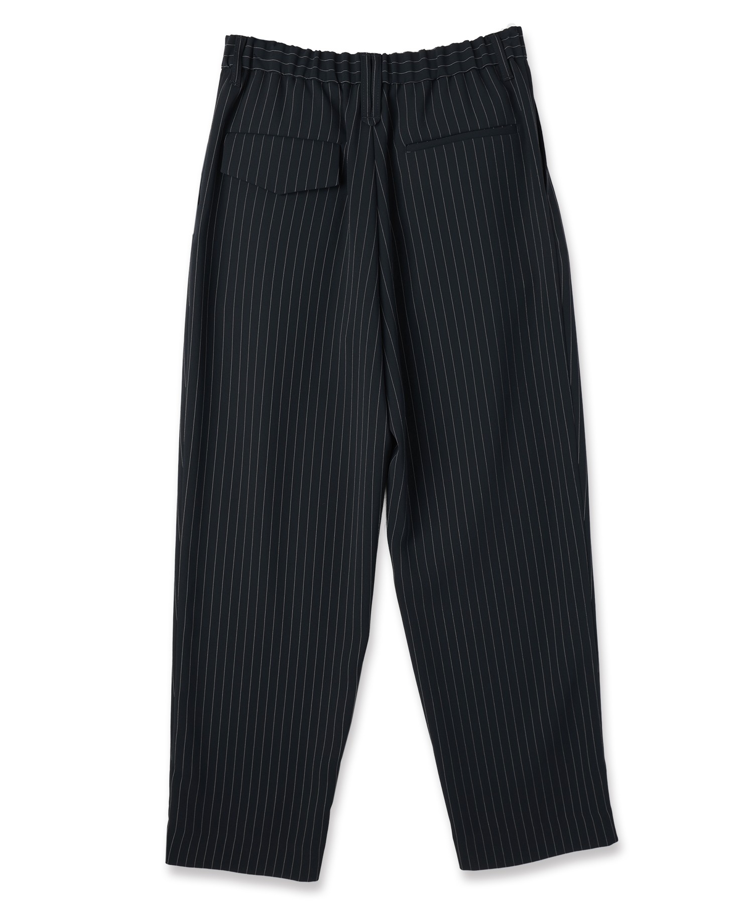 Stripe Double Cloth 3Tuck Semi Wide Pants