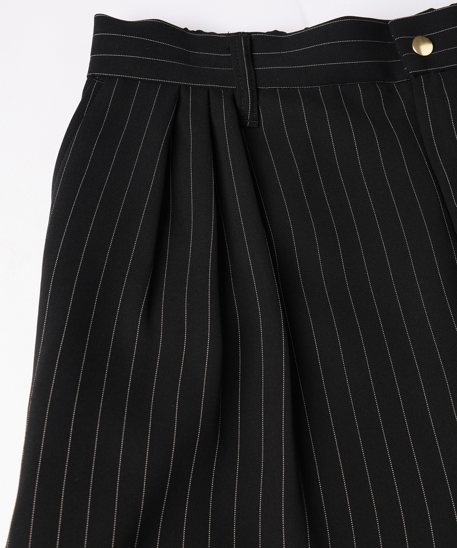 Stripe Double Cloth 3Tuck Semi Wide Pants