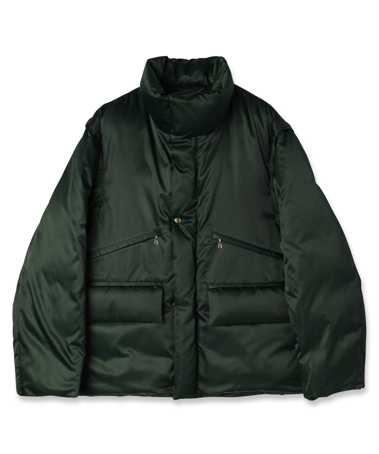 High Count Taffeta Removable Sleeve Down Jacket