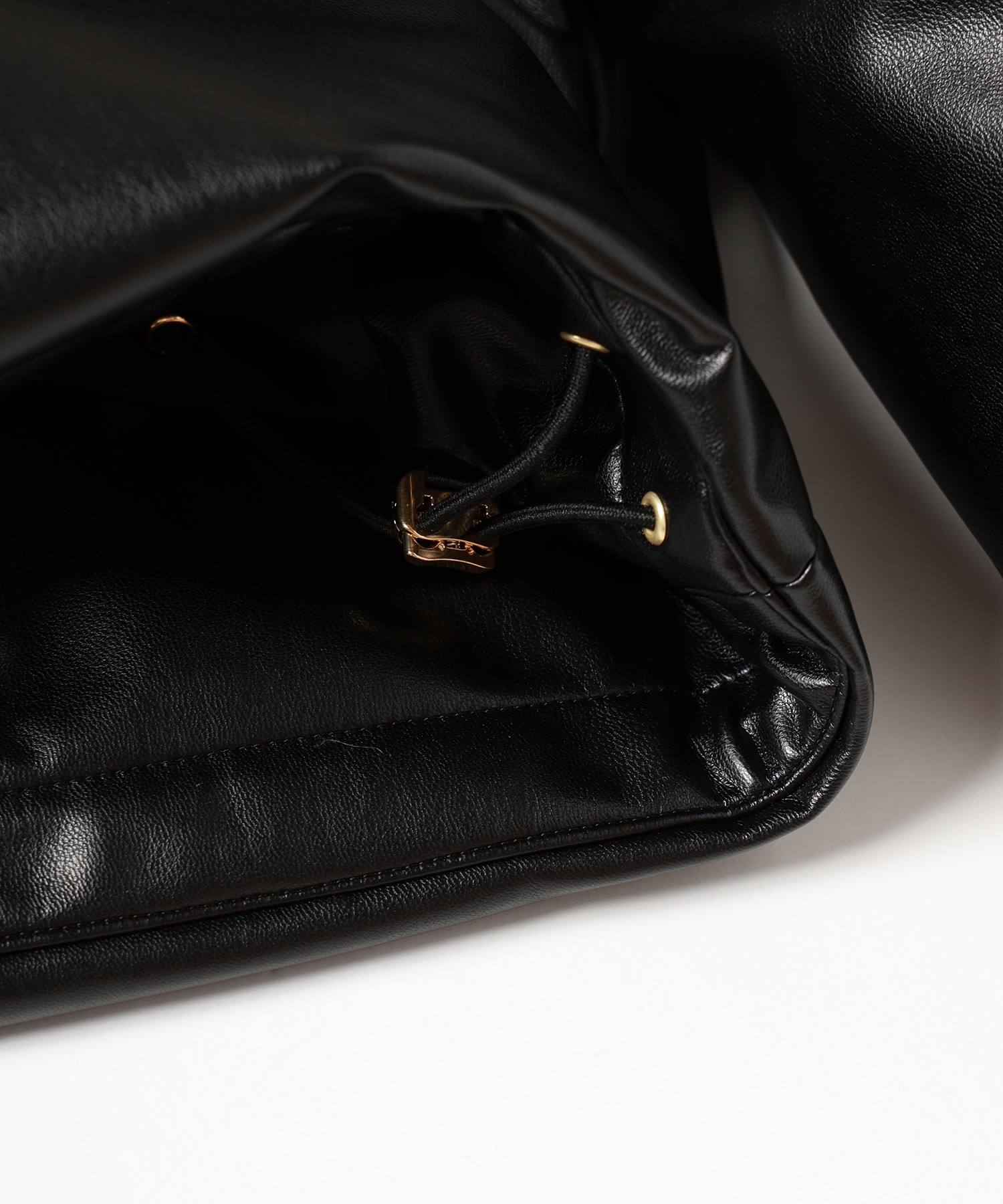 Faux Leather Removable Sleeve Down Jacket