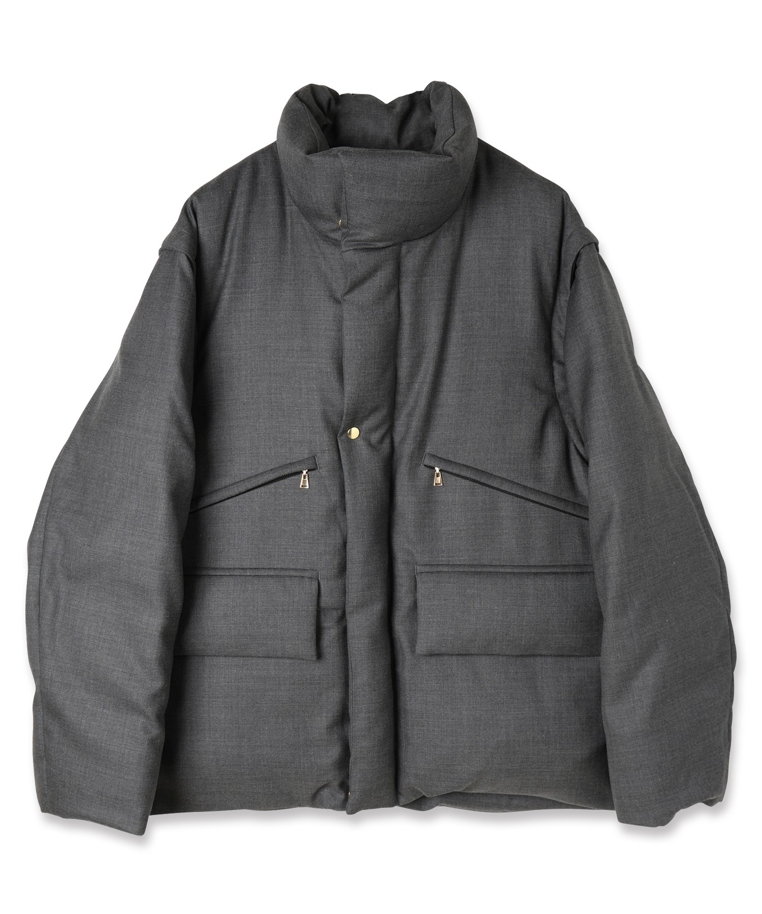 High Count Twill Removable Sleeves Down Jacket