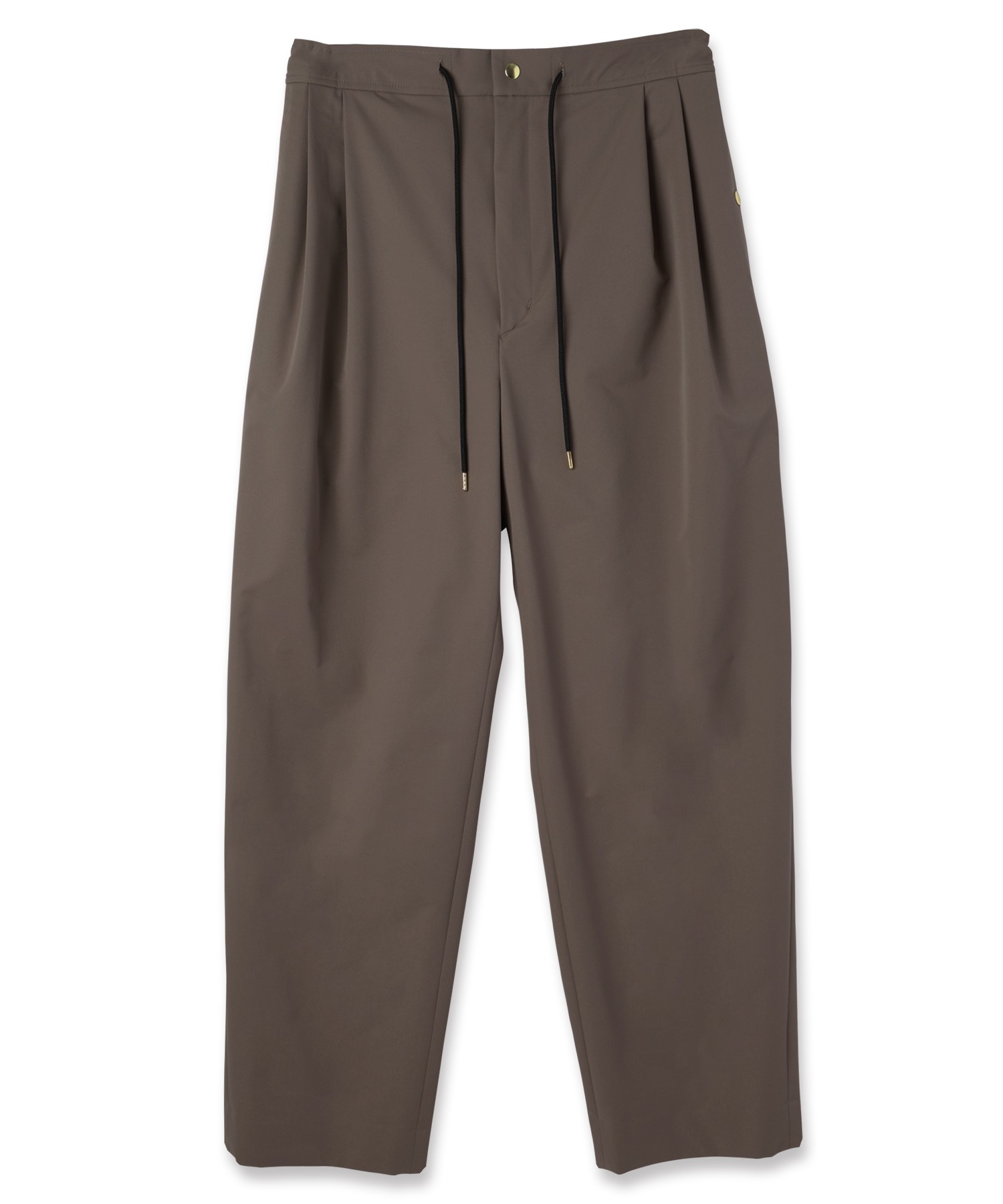 Stretch Double Cloth 2Tuck Drawstring Semi Wide Pants