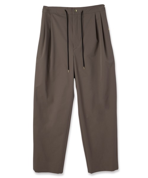 Stretch Double Cloth 2Tuck Drawstring Semi Wide Pants