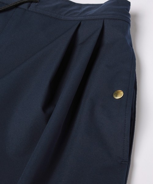 Stretch Double Cloth 2Tuck Drawstring Semi Wide Pants