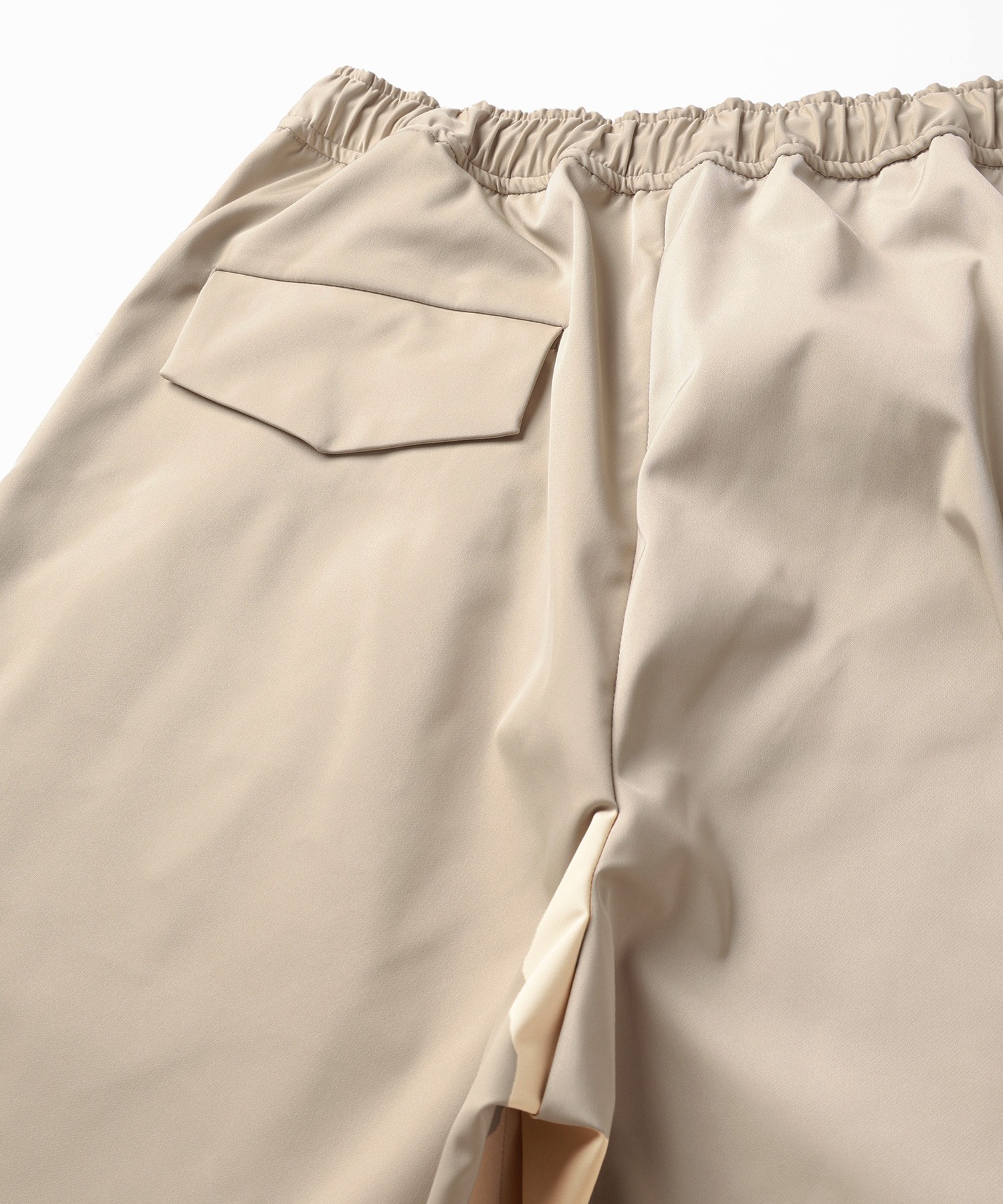 Double Satin 2Tuck Drawstring Semi Wide Pants