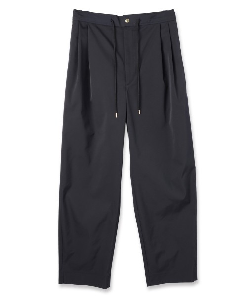 Double Satin 2Tuck Drawstring Semi Wide Pants