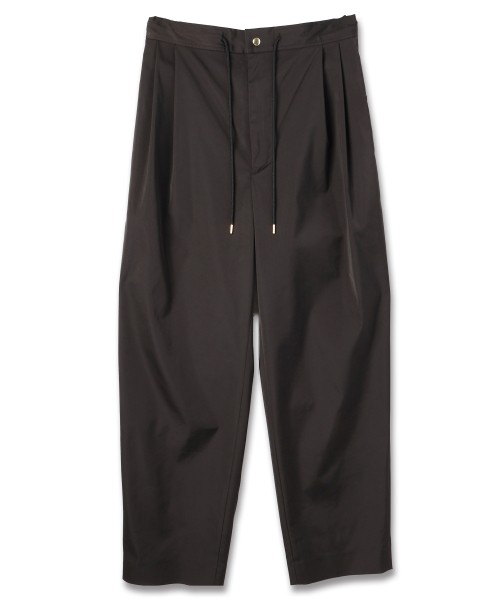 Double Satin 2Tuck Drawstring Semi Wide Pants