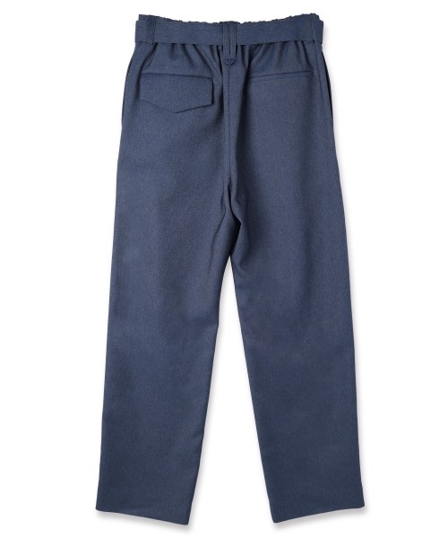 Faux Denim 1Tuck Semi Wide Pants with Long Belt