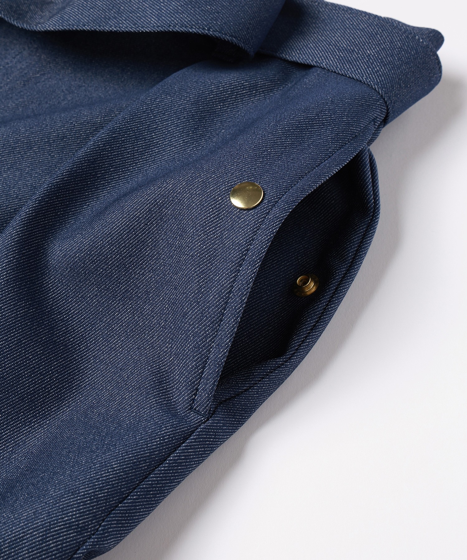 Faux Denim 1Tuck Semi Wide Pants with Long Belt