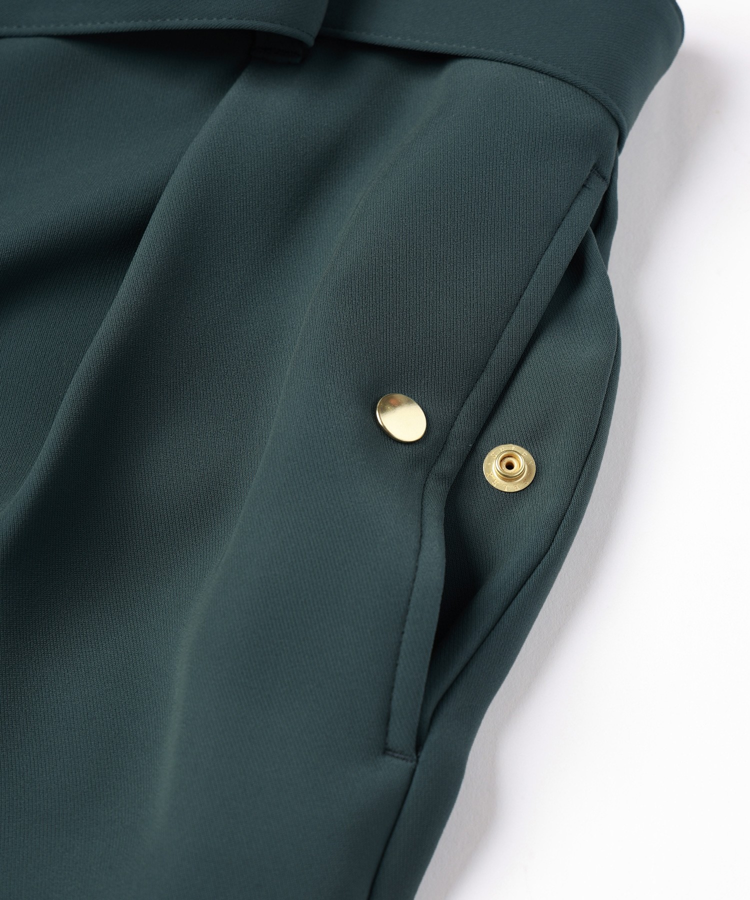 Double Cloth Twill 1Tuck Semi Wide Pants with Long Belt