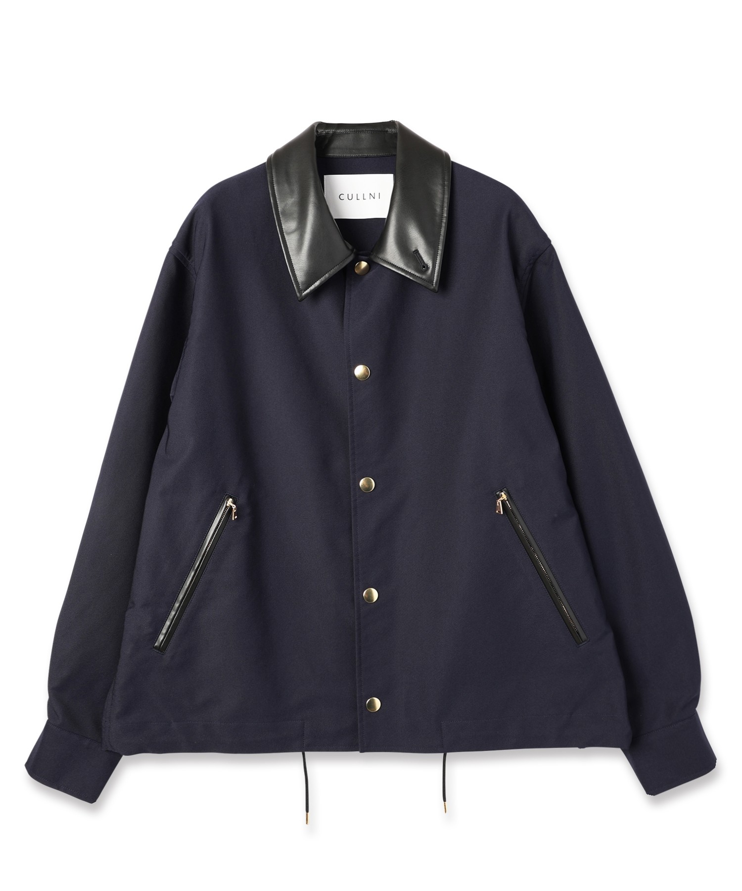 Chambray Gabardine Dot Button Coach Jacket