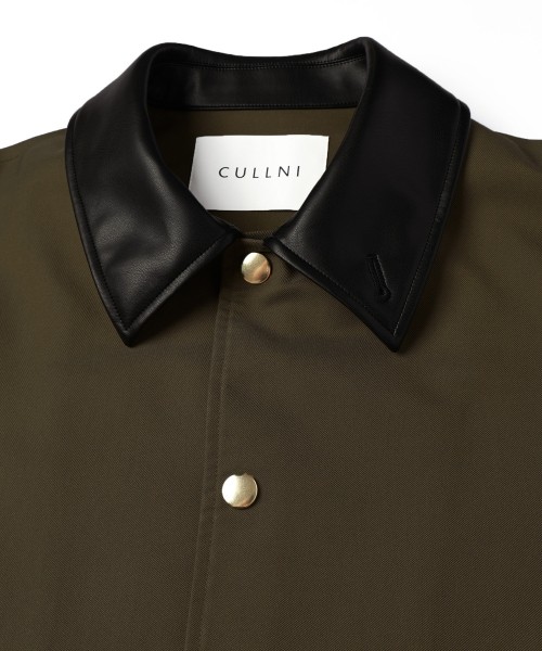 Chambray Gabardine Dot Button Coach Jacket