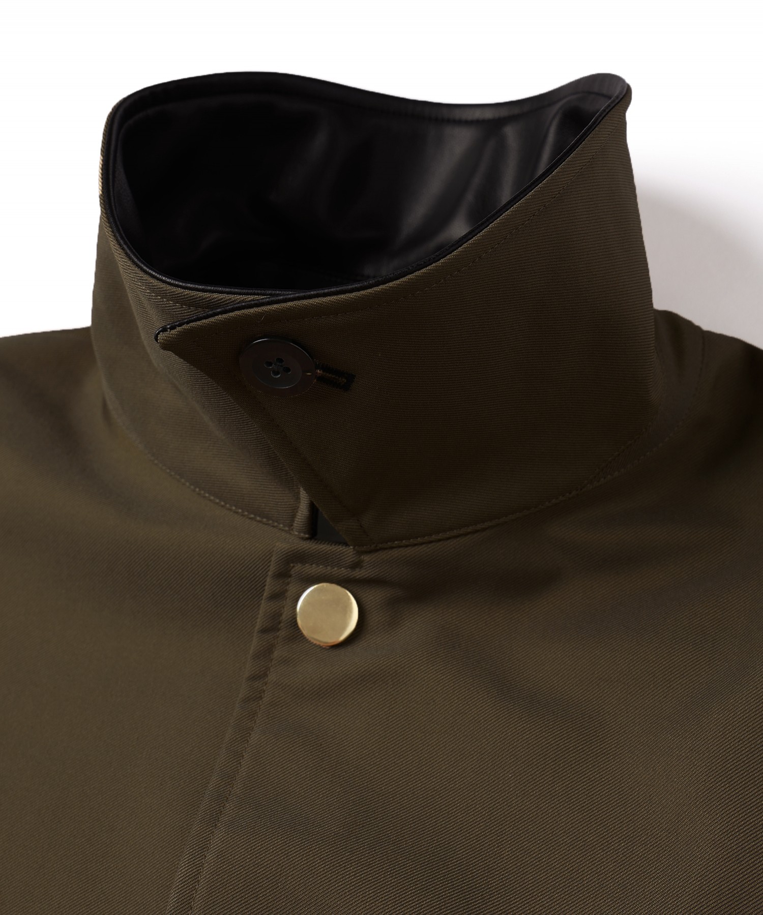 Chambray Gabardine Dot Button Coach Jacket