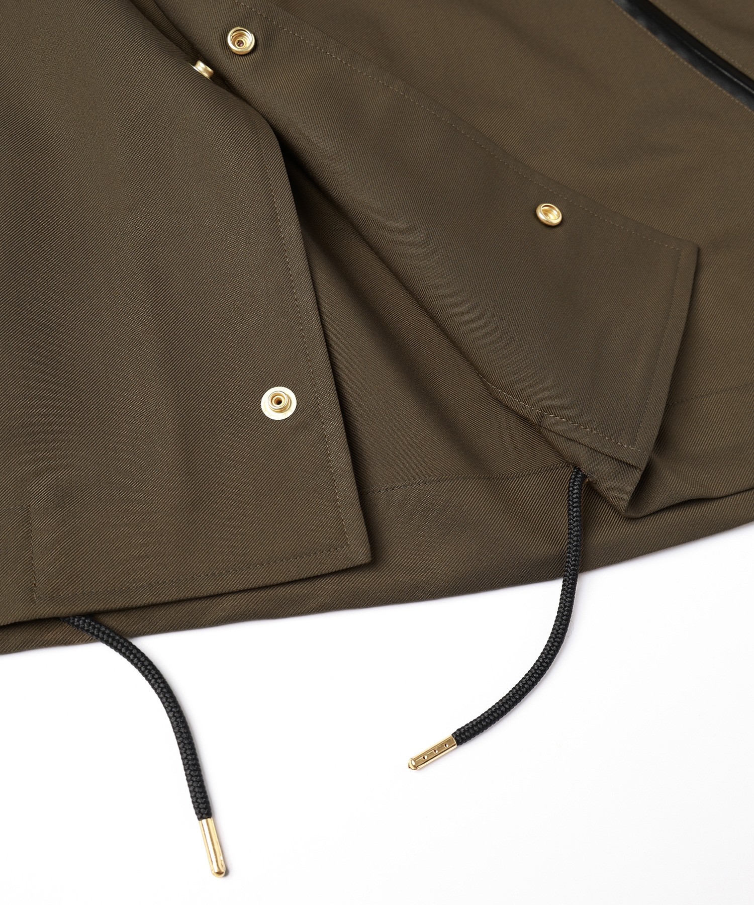 Chambray Gabardine Dot Button Coach Jacket