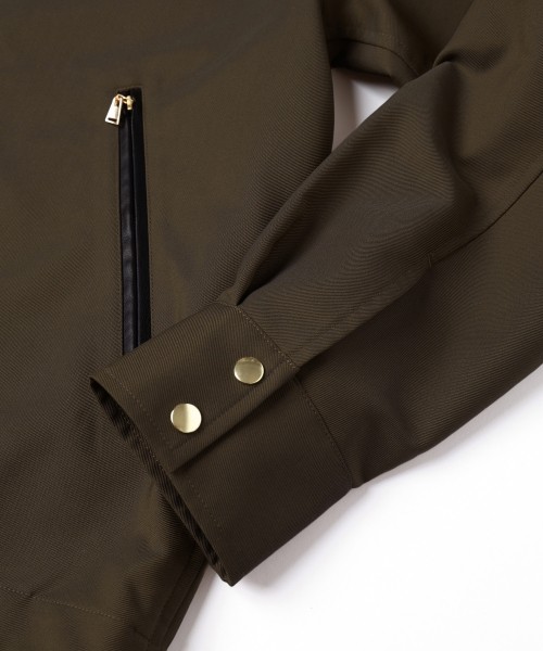 Chambray Gabardine Dot Button Coach Jacket