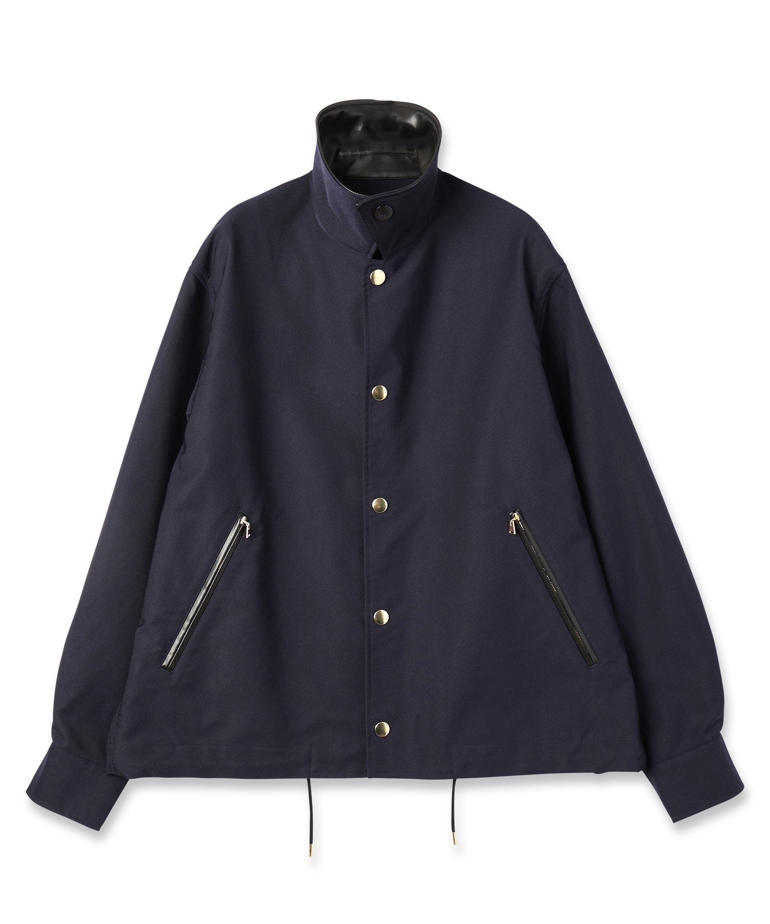 Chambray Gabardine Dot Button Coach Jacket