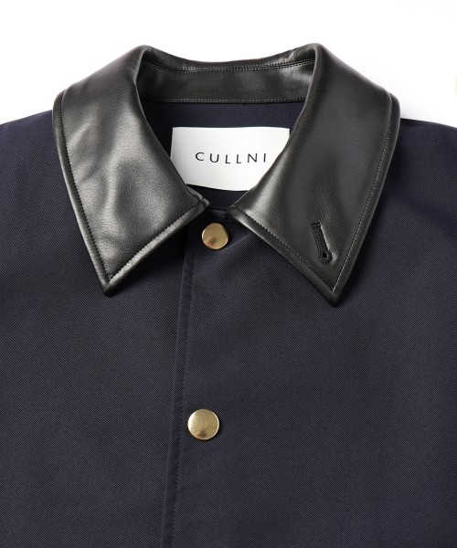 Chambray Gabardine Dot Button Coach Jacket