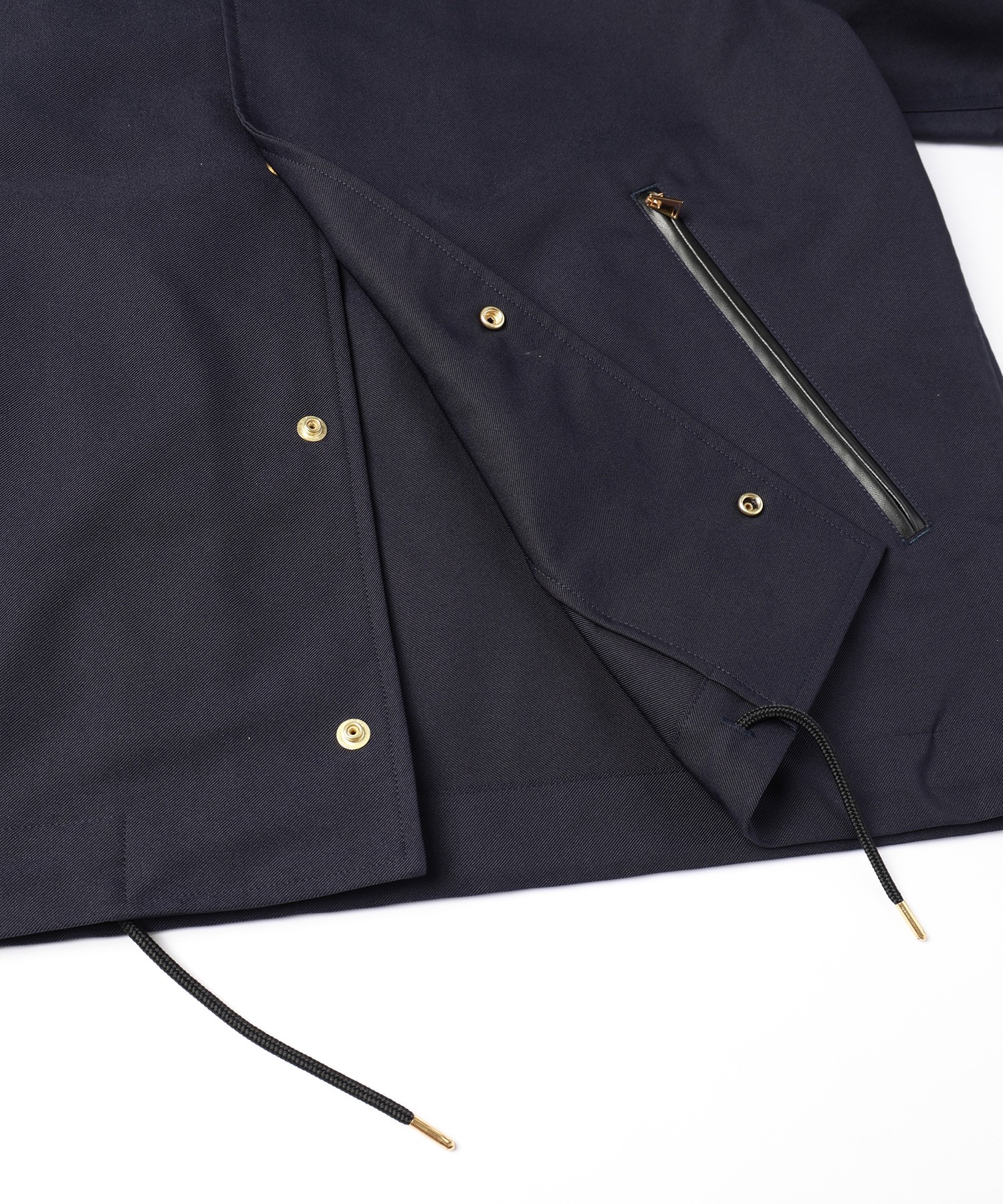 Chambray Gabardine Dot Button Coach Jacket