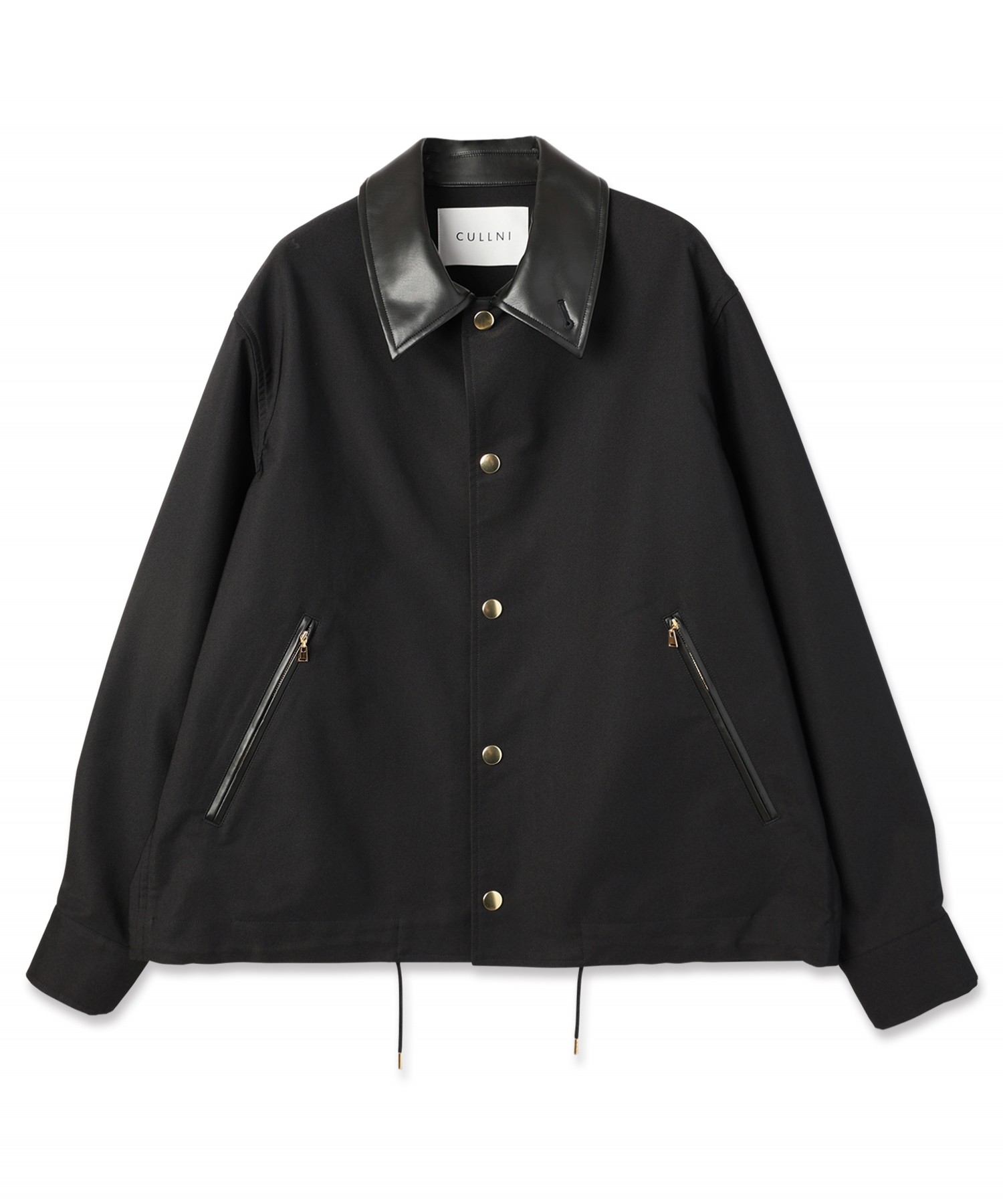 Chambray Gabardine Dot Button Coach Jacket