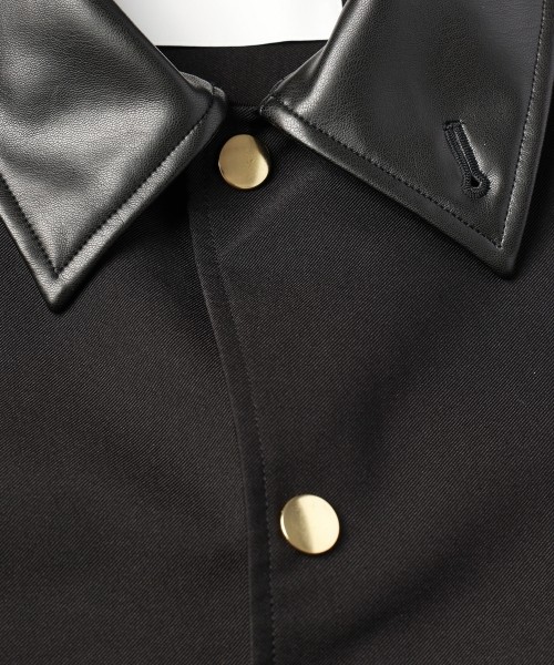 Chambray Gabardine Dot Button Coach Jacket