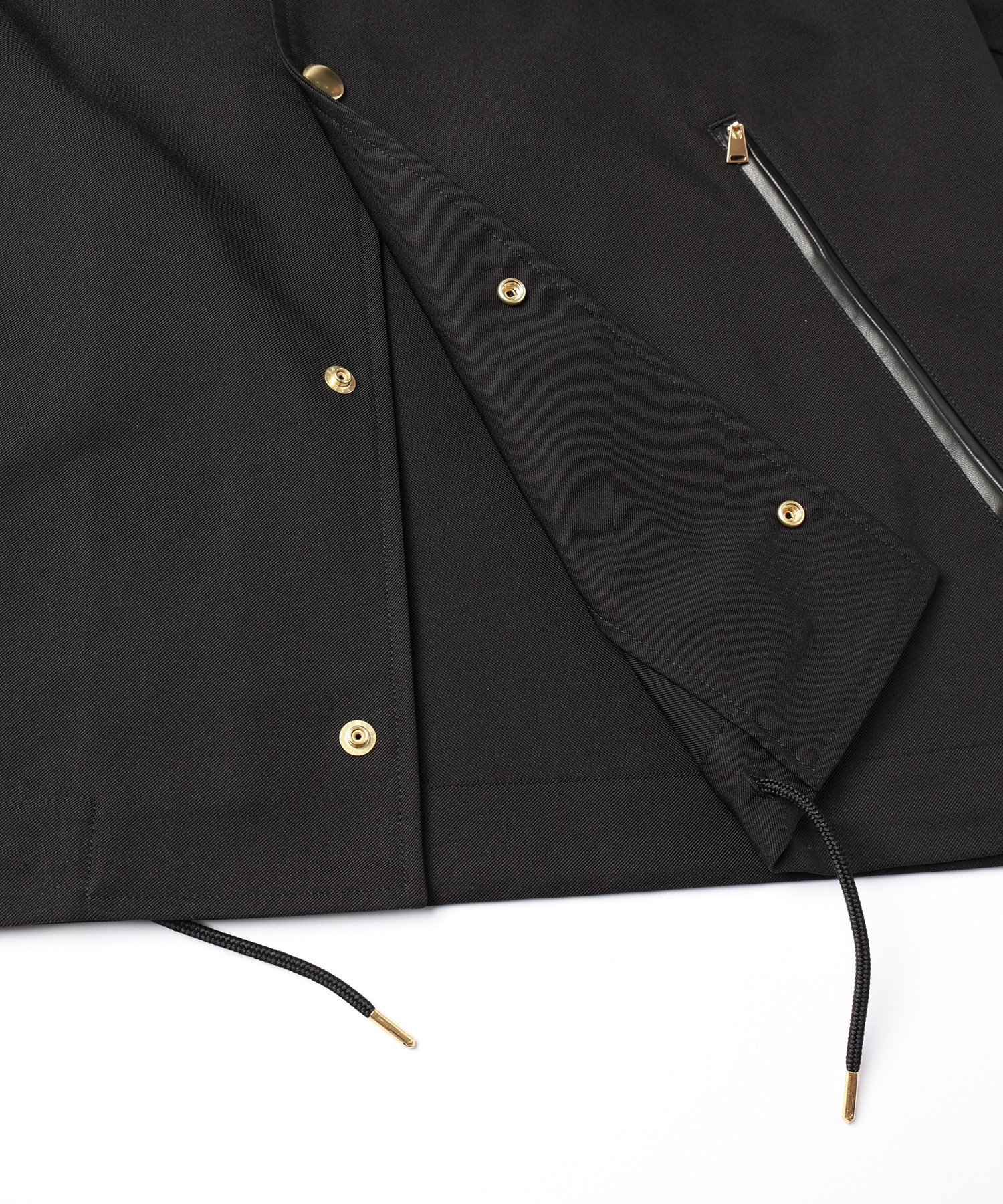 Chambray Gabardine Dot Button Coach Jacket