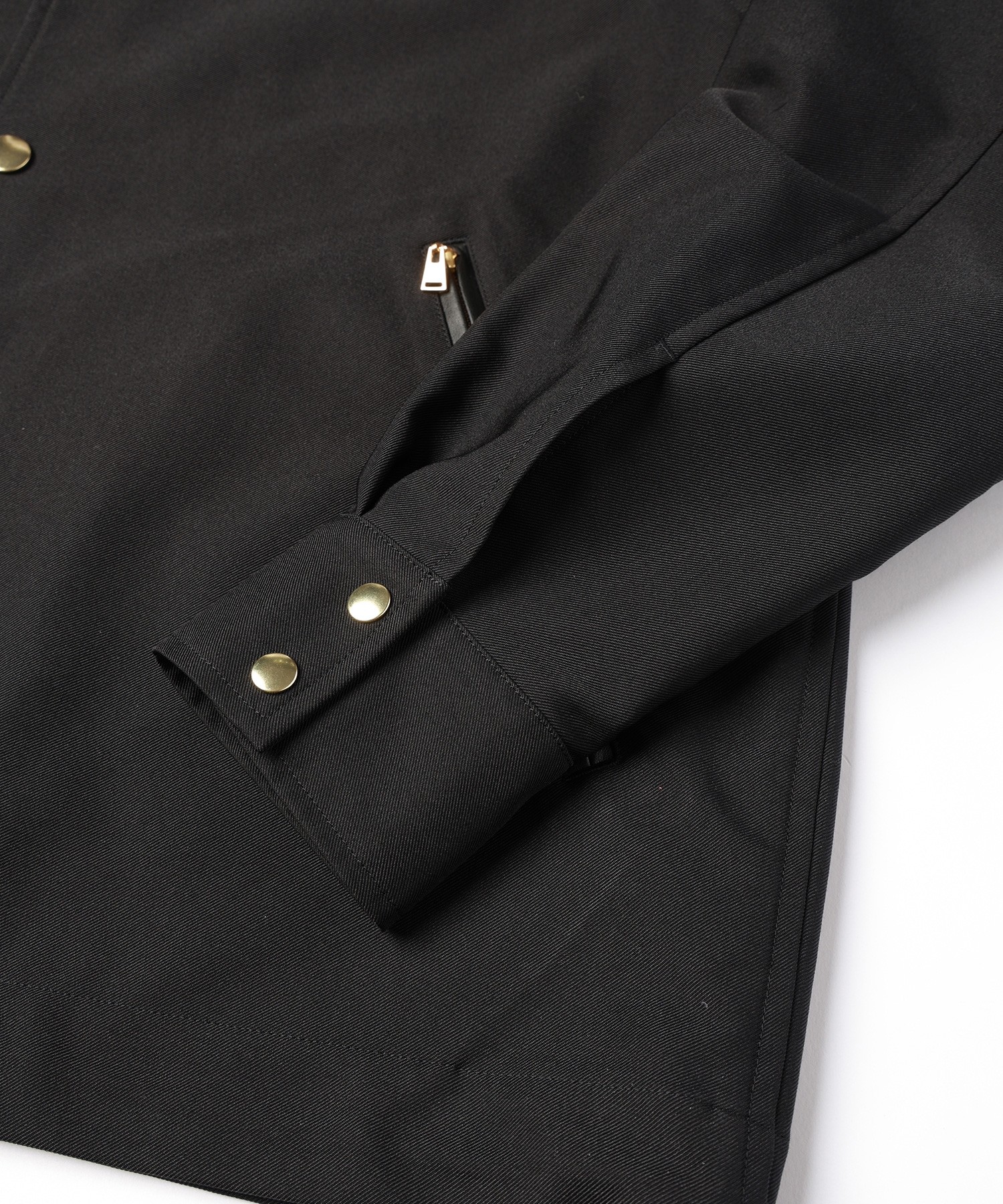 Chambray Gabardine Dot Button Coach Jacket