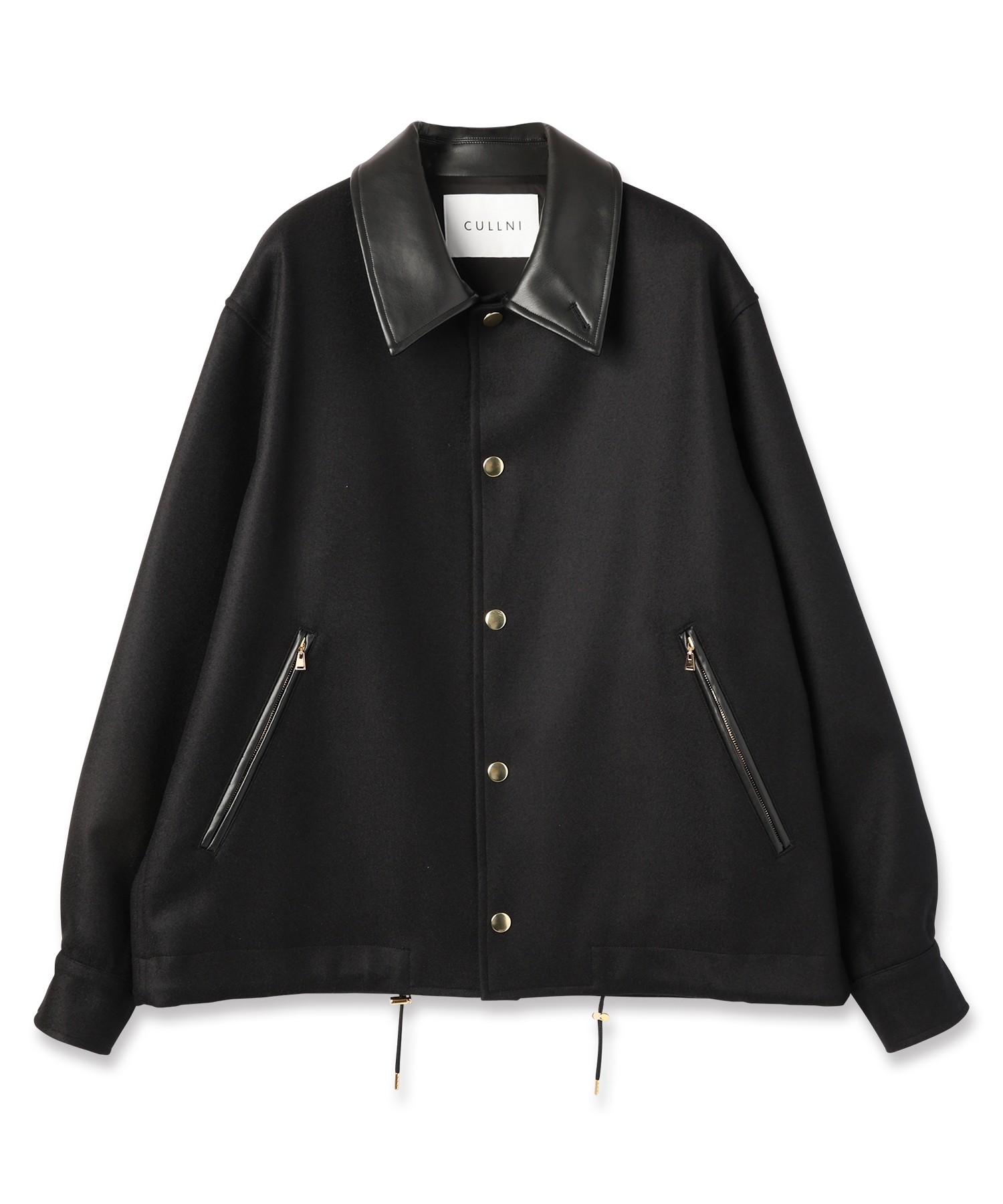 Wool Melton Dot Button Coach Jacket