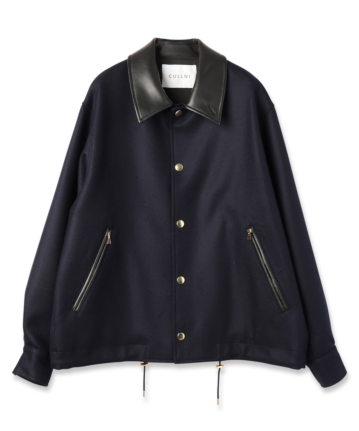 Wool Melton Dot Button Coach Jacket