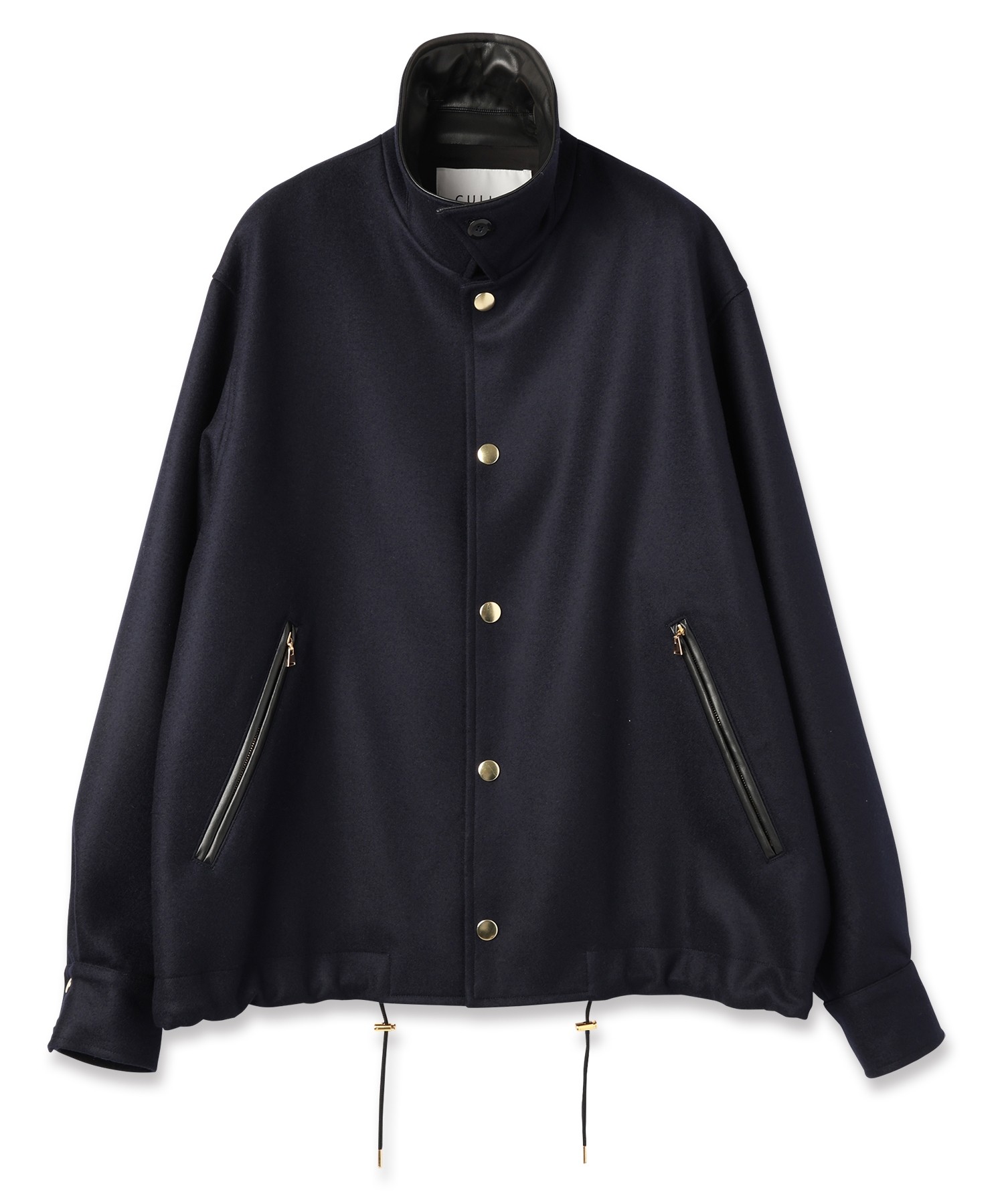 Wool Melton Dot Button Coach Jacket