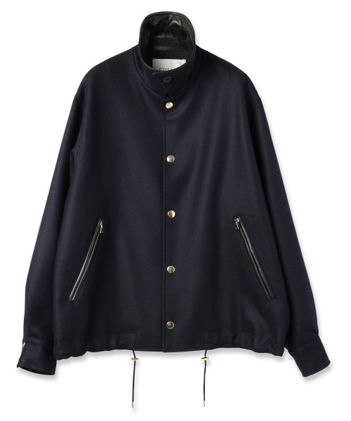 Wool Melton Dot Button Coach Jacket