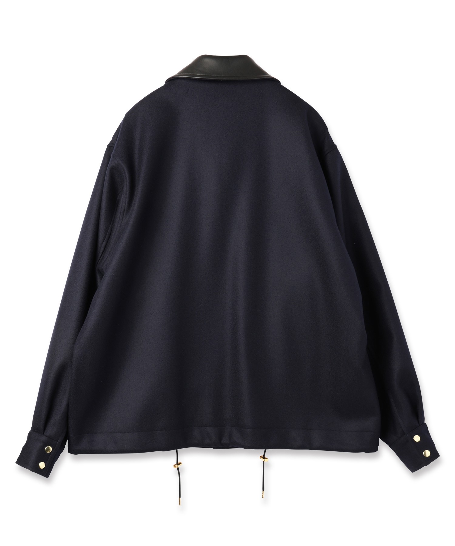Wool Melton Dot Button Coach Jacket