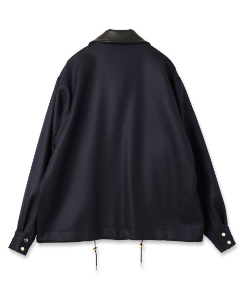 Wool Melton Dot Button Coach Jacket