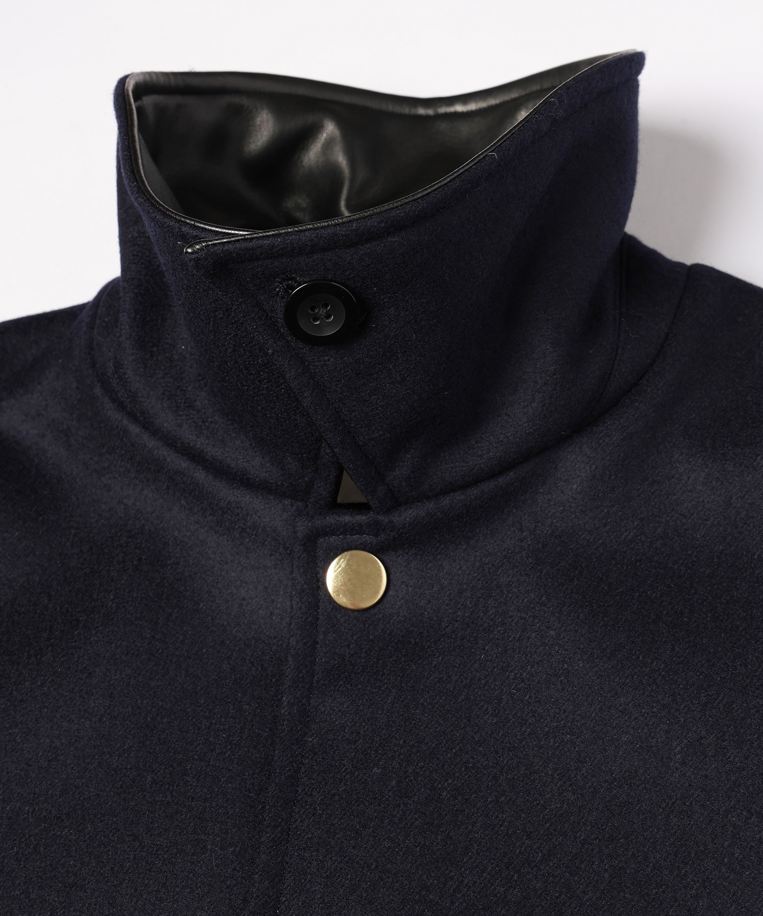 Wool Melton Dot Button Coach Jacket