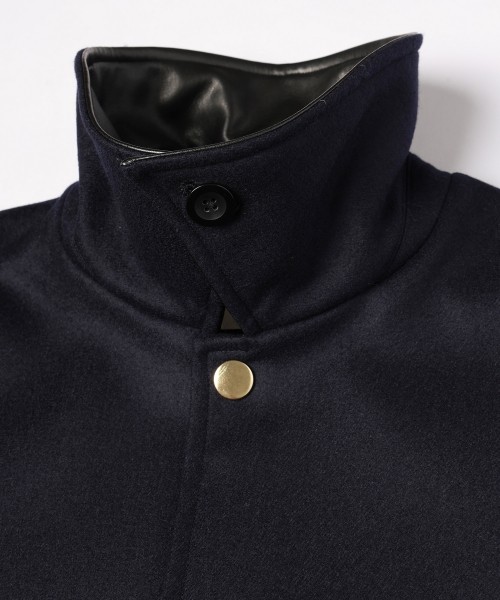 Wool Melton Dot Button Coach Jacket