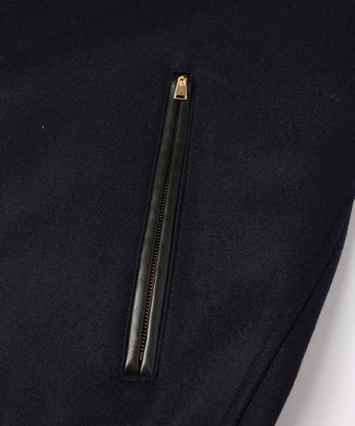 Wool Melton Dot Button Coach Jacket