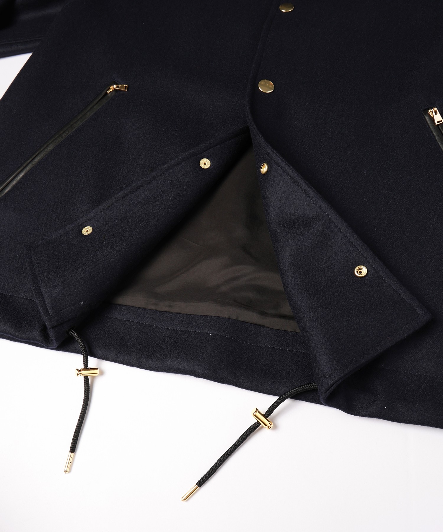 Wool Melton Dot Button Coach Jacket