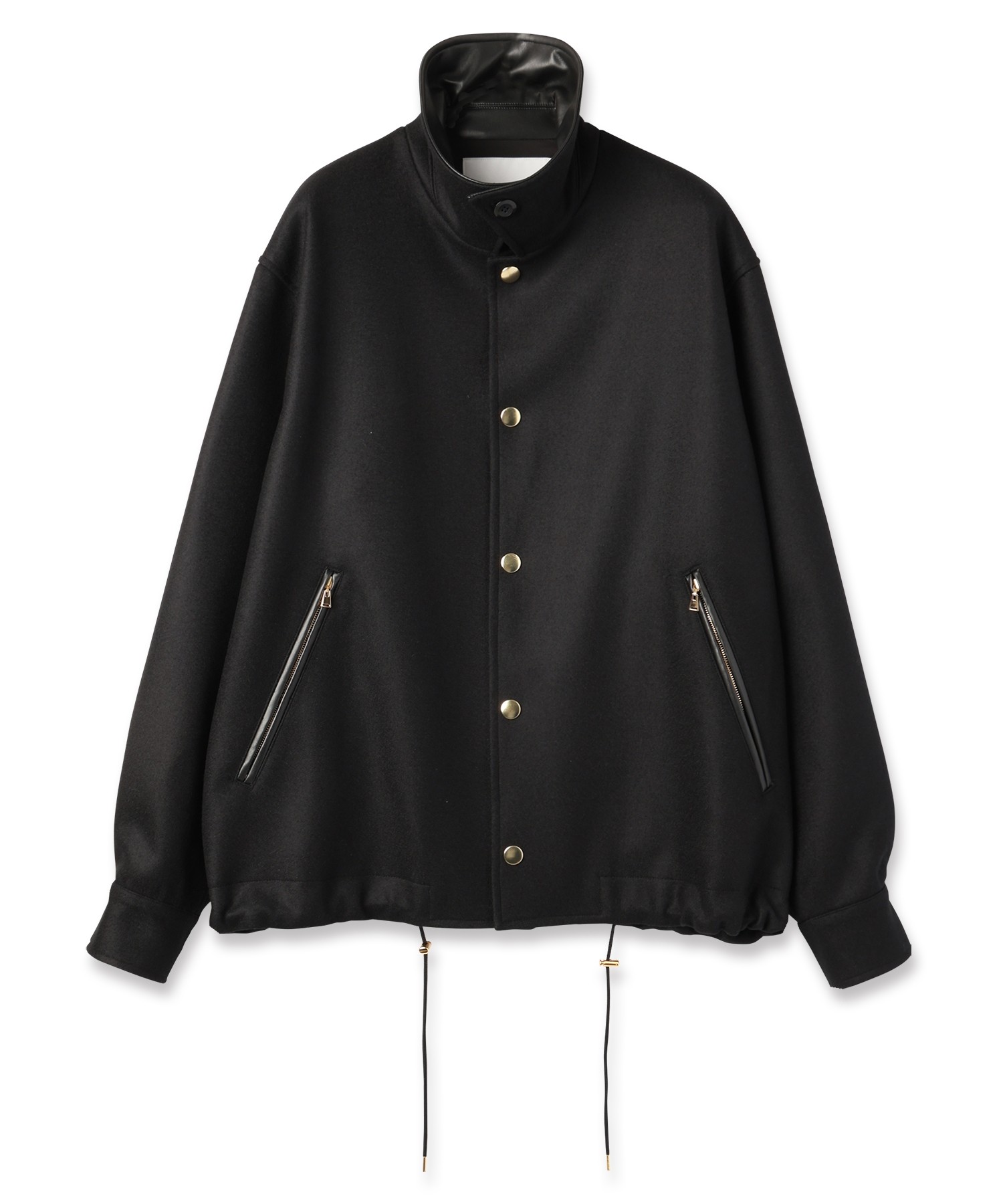 Wool Melton Dot Button Coach Jacket