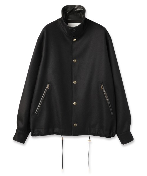 Wool Melton Dot Button Coach Jacket