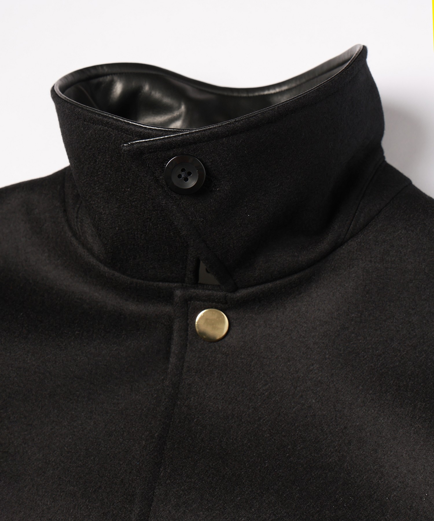 Wool Melton Dot Button Coach Jacket