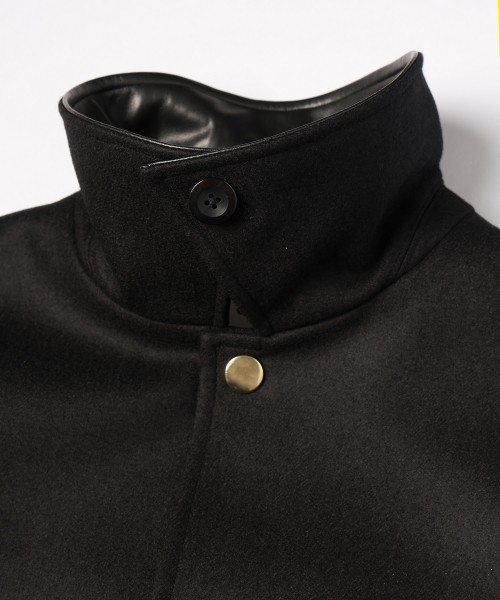 Wool Melton Dot Button Coach Jacket