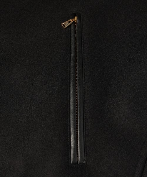 Wool Melton Dot Button Coach Jacket