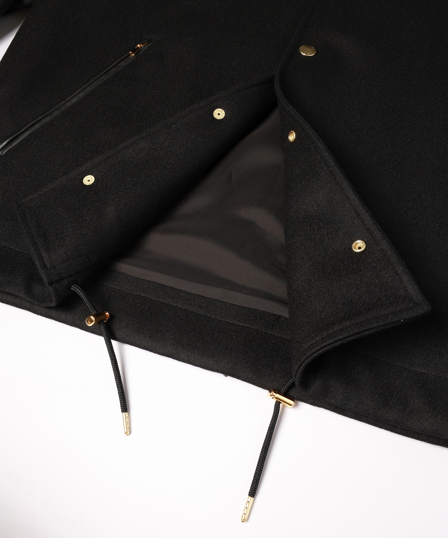 Wool Melton Dot Button Coach Jacket