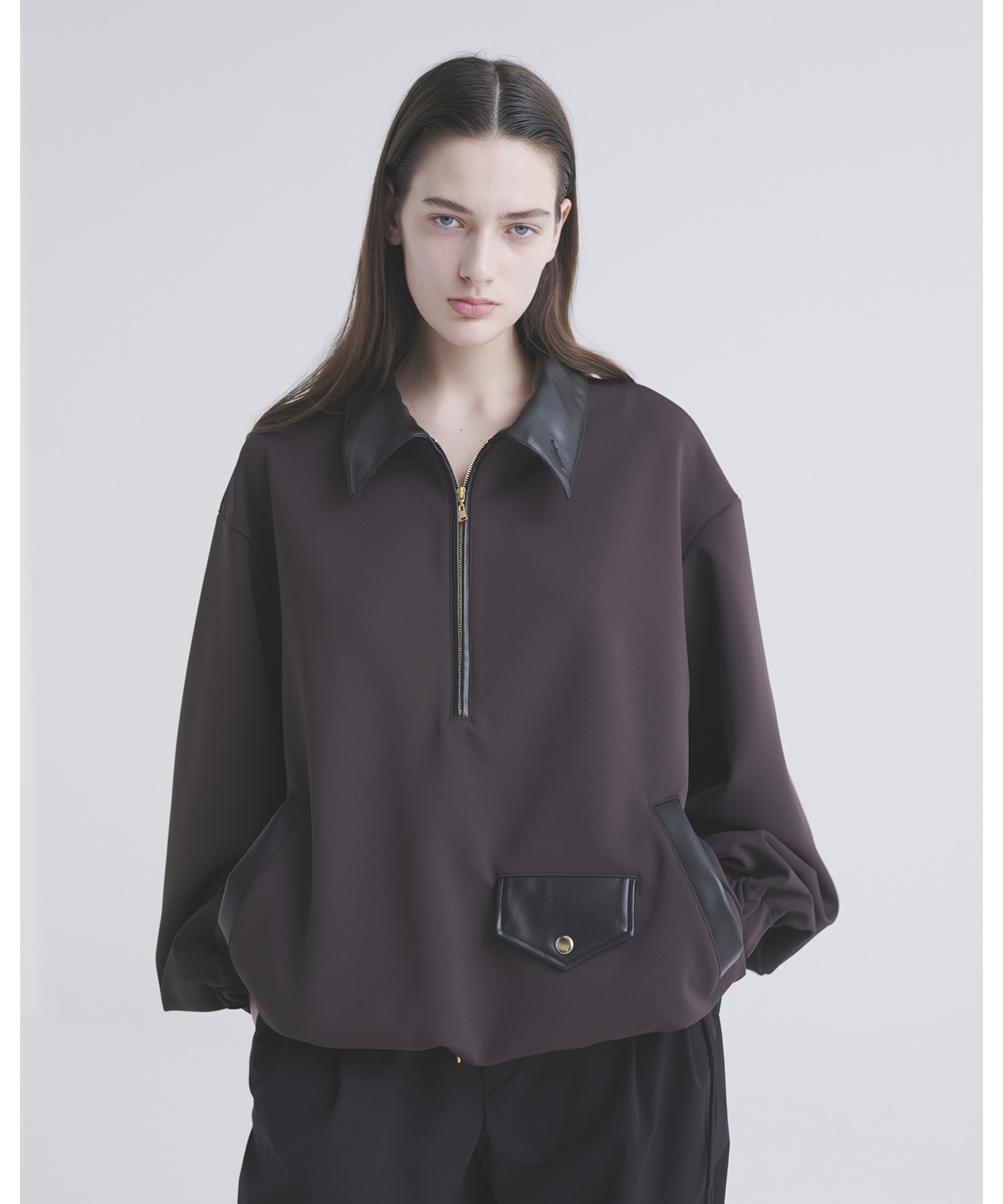 Double Cloth Half Zip Riders Pullover