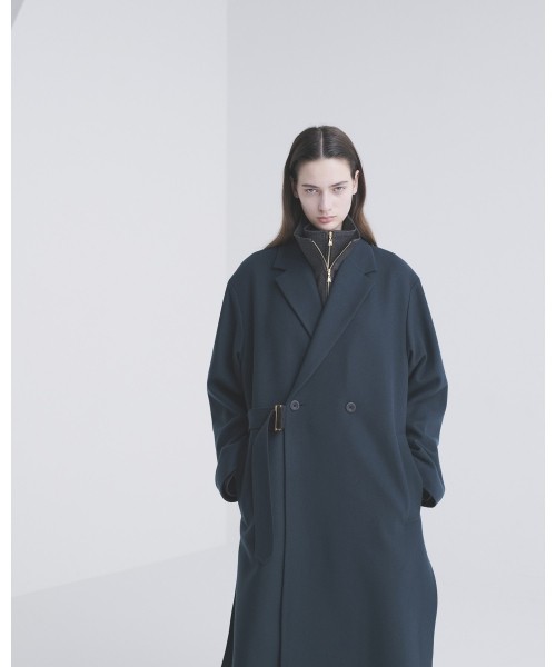 Stretch Double Cloth Layered Stand Collar Pullover