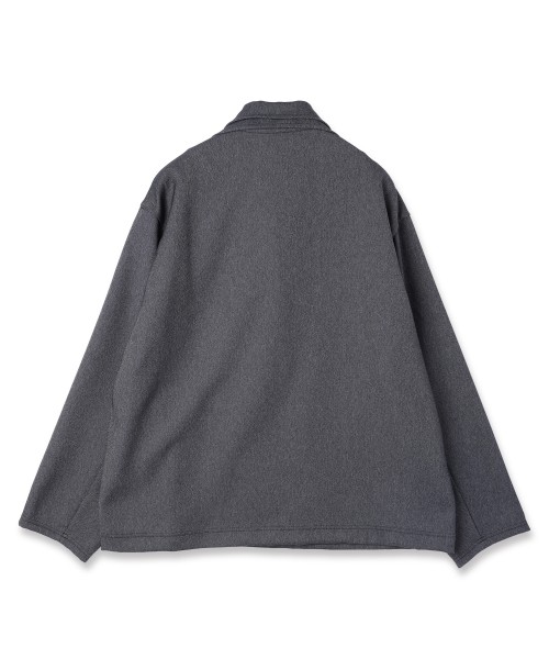 Faux Denim Layered Stand Collar Pullover